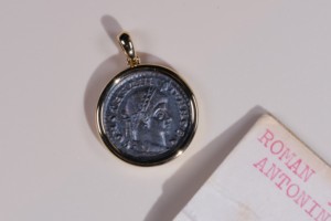 【客定】古罗马币皇帝君士坦丁铜币18k金吊坠饰品复古