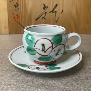 日本藏珍窑职人手绘茶花陶瓷咖啡杯碟 红茶杯奶茶杯 茶杯茶盘