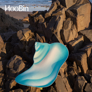 HooBin 海螺贝壳地毯 床边蓝绿色异形ins装饰画宠物地垫客厅艺术