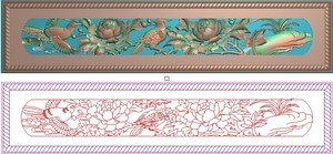 富贵牡丹花鸟抽斗围板挡板横板可镂空透雕藏式精雕图浮雕690x150