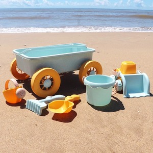 ins儿童沙滩玩具韩国小推车套装海边男女孩戏水挖沙铲子工具和桶