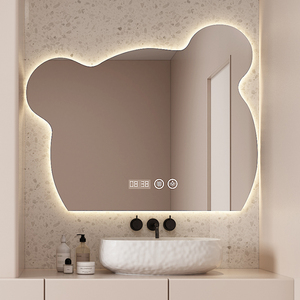 小熊镜子Led镜发光带灯智能浴室镜卫生间壁挂墙卧室梳妆台化妆镜