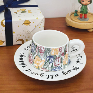 枫在犀欧式复古咖啡杯带勺子高档精致陶瓷杯碟生日礼物伴手礼品