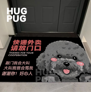 灰泰迪地毯卡通周边垫子可擦洗pu厨房地毯家用进门丝圈猫狗定制