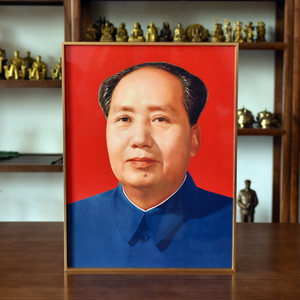 【铝合金相框】毛主席画像伟人头像挂像晶瓷面装饰画办公会议挂画