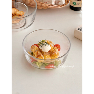 ok maji日式玻璃碗沙拉碗螺蛳粉碗家用餐具调料碗大碗水果甜品碗