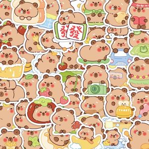 100张卡通可爱豚鼠贴纸卡皮巴拉表情包素材豚门装饰图案diy手机壳