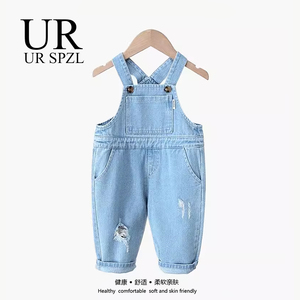 【官方正品】UR SPZL童装男女童洋气牛仔背带裤宝宝连体裤春秋季