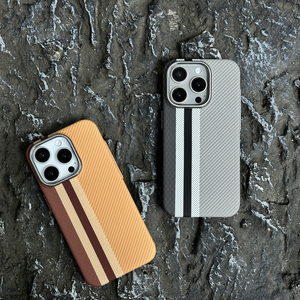 新款撞色碳纤维纹适用苹果15promax磁吸手机壳iPhone14pro超薄硬壳13保护套12高级感凯夫拉纹Magsafe无线充电