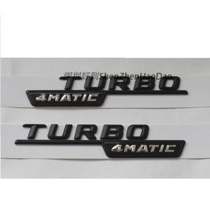奔驰字标哑黑BENZ 叶子板车标后尾标志车贴 TURBO 4MATIC AMG