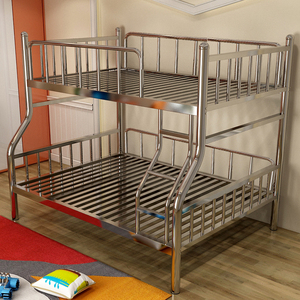 304不锈钢双层床高低子母床1.8米双人床上下铺床大人家用加厚铁架