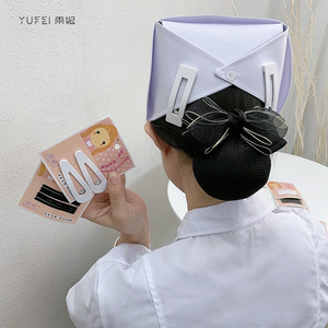 护士专用发夹女白色一字夹BB夹刘海边夹对夹护士帽固定夹子头饰品