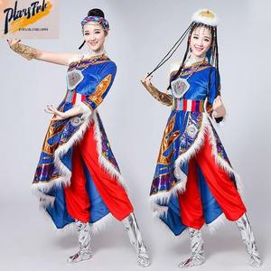 族出演藏服女长裙少数民族服装藏袍舞台装扎西德勒舞蹈服唐古拉风