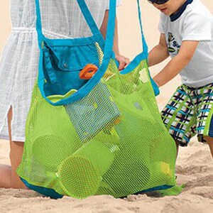 SLPF Kids Baby Sand Away Carry Beach Toys Pouch Tote Mesh La