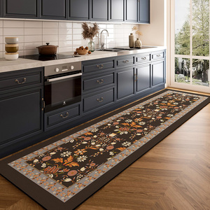 美式复古厨房长条地垫专用防水防油垫免清洗地毯硅藻泥防滑吸水垫