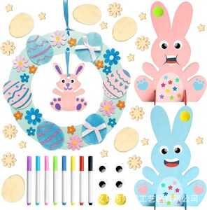 Easter Wreath Diy Handmade Wooden Suitable For Children Sewi