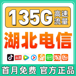 湖北武汉流量卡纯流量上网卡中国电信卡5G手机电话大王卡可选号码