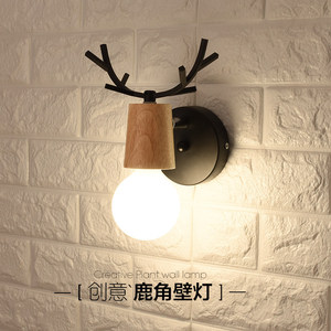 壁灯E27大螺口LED灯创意现代网红鹿角灯具浴室走廊楼梯卧室床头灯