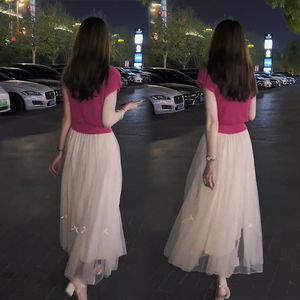 梨形身材遮肚子气质白色半身裙子设计感小众长裙到脚踝纱裙女夏季