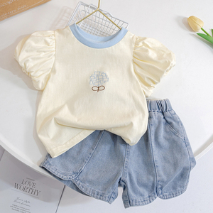 婴儿衣服夏季儿童洋气简约7短袖t恤8套装9个月一岁女宝宝时髦夏装