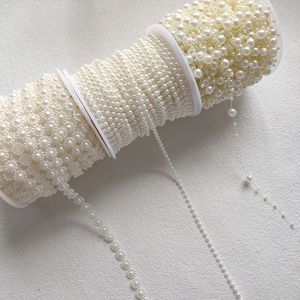 仿珍珠链条满天星4mm白色6mm连线包链花珠链挂件DIY手工发夹材料