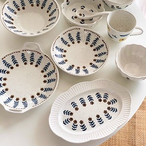 【正确版】安木良品出口日单粗陶复古陶瓷碗盘子芝麻釉网红餐具