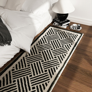 卧室床边毯2023新款地毯轻奢高级感毯子现代简约地毯柔软舒适绒毯