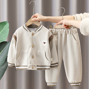 婴儿衣服春季儿童外套休闲两件套超萌洋气套装一岁男宝宝小孩春装