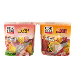 UDK|优之良品一口冻什锦水果味果冻柠檬白桃味双拼布丁350g
