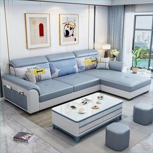 新款布艺沙发客厅简约现代免洗科技布大小户型北欧风乳胶公寓家具