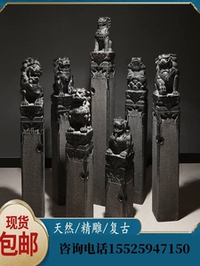 上海石雕拴马桩青石仿古石狮子怀旧栓马柱造景装饰庭院门口家用摆