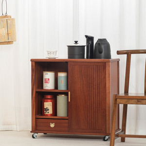 花梨木茶水柜客厅边几移动实木茶边柜办公室烧水壶一体侧柜置物柜