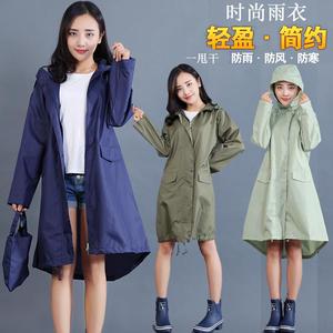 旅游专用雨衣女成人韩国时尚长款徒步雨披外套轻薄可爱防水风衣款