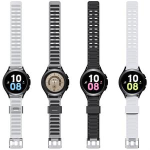 适用三星Galaxy Watch 4 5 5Pro分体TPU表带透明纯色可替换手表带高级感简约男女腕带运动智能手表五代手表带