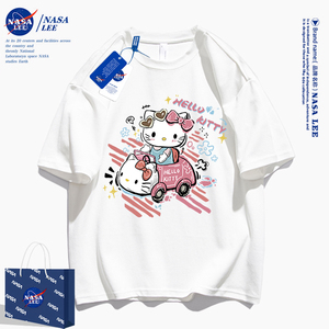 NASA联名holle kitty短袖T恤女潮夏季新款美式卡通设计感可爱半袖