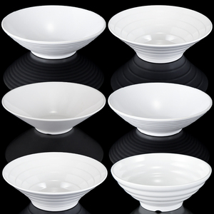 密胺仿瓷碗商用喇叭斗笠面碗白色塑料大汤碗麻辣烫碗米线冒菜大碗