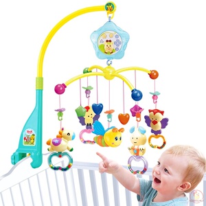 风铃婴儿床头摇铃旋转玩具安抚挂件吊饰女孩床上新款支架宝宝小孩