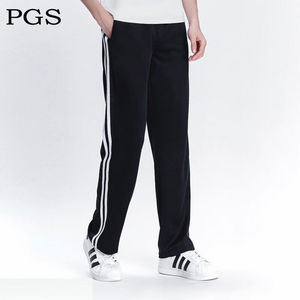 普戈斯（PUGESI）校裤两条杠初中高中学生裤运动裤男女长裤直筒两