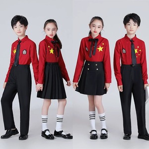 红色中国梦红歌朗诵演出服小学生合唱服歌咏比赛男女小主持人礼服