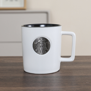 新款2024星巴克杯子种植咖啡铜章桌面陶瓷咖啡马克杯大容量办公室
