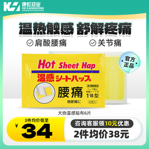 日本大协温感贴布6片 腰痛跌打损伤扭伤热敷肩酸关节痛肌肉痛肌肉