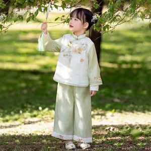 汉服女童2024春季新款宝宝古风裤子套装中国风古装两件套儿童唐装