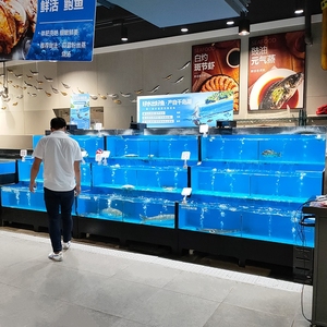 海鲜池商用饭店鱼池螃蟹龙虾海水缸生鲜超市海鲜缸贝类池海鲜鱼缸