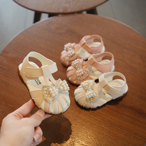 女童新生婴儿韩版软皮鞋0-3岁步前鞋女宝宝公主单鞋凉鞋