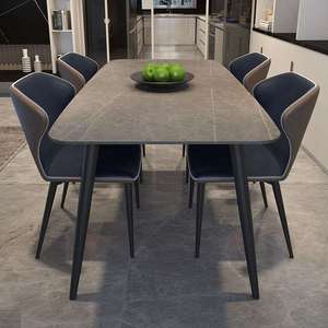 宜家家具北欧岩板餐桌轻奢现代简约环保家用小户型意式长方形餐桌