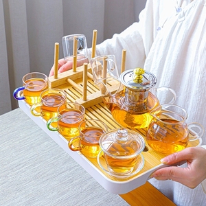 耐热玻璃功夫茶具套装家用简约泡茶器耐高温茶壶红茶杯泡茶壶茶盘
