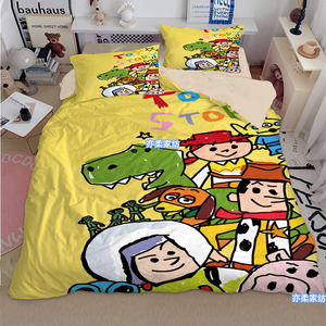 玩具总动员卡通全棉床上四件套巴斯光年被套床单ins纯棉床上用品