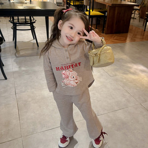 女童春季套装2024新款韩版洋气时髦三岁儿童休闲春秋女宝宝两件套