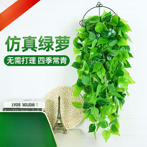 假花垂吊仿真绿植物盆栽藤蔓装饰塑料假绿萝绿叶藤条空调客厅室内