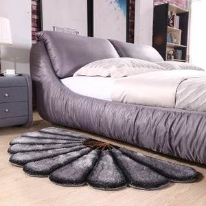 半圆形地毯卧室地垫卧室榻榻米扇形地毯房间床边地毯床前毯可定制